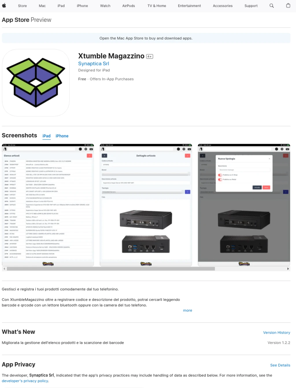 XtumbleMagazzino è disponibile su Apple Store