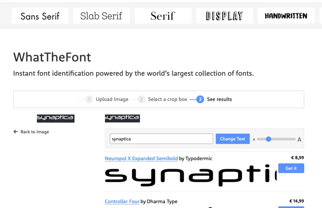 Riconoscere i font da un’ immagine – WhatTheFont